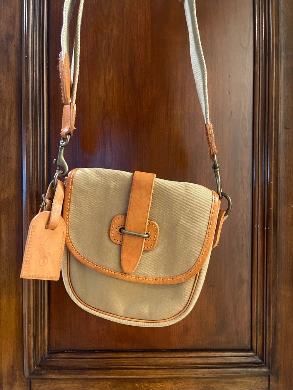 Vintage Polo Ralph Lauren Canvas Leather Unisex Pouch